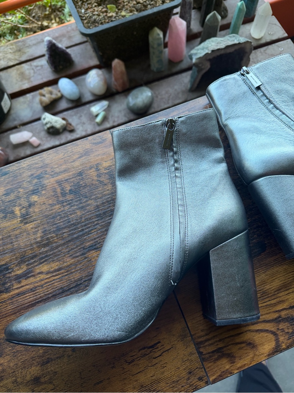 Michael Kors Silver Metallic Perla Flex Ankle Heeled Boot - Picture 5 of 7